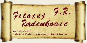 Filotej Radenković vizit kartica